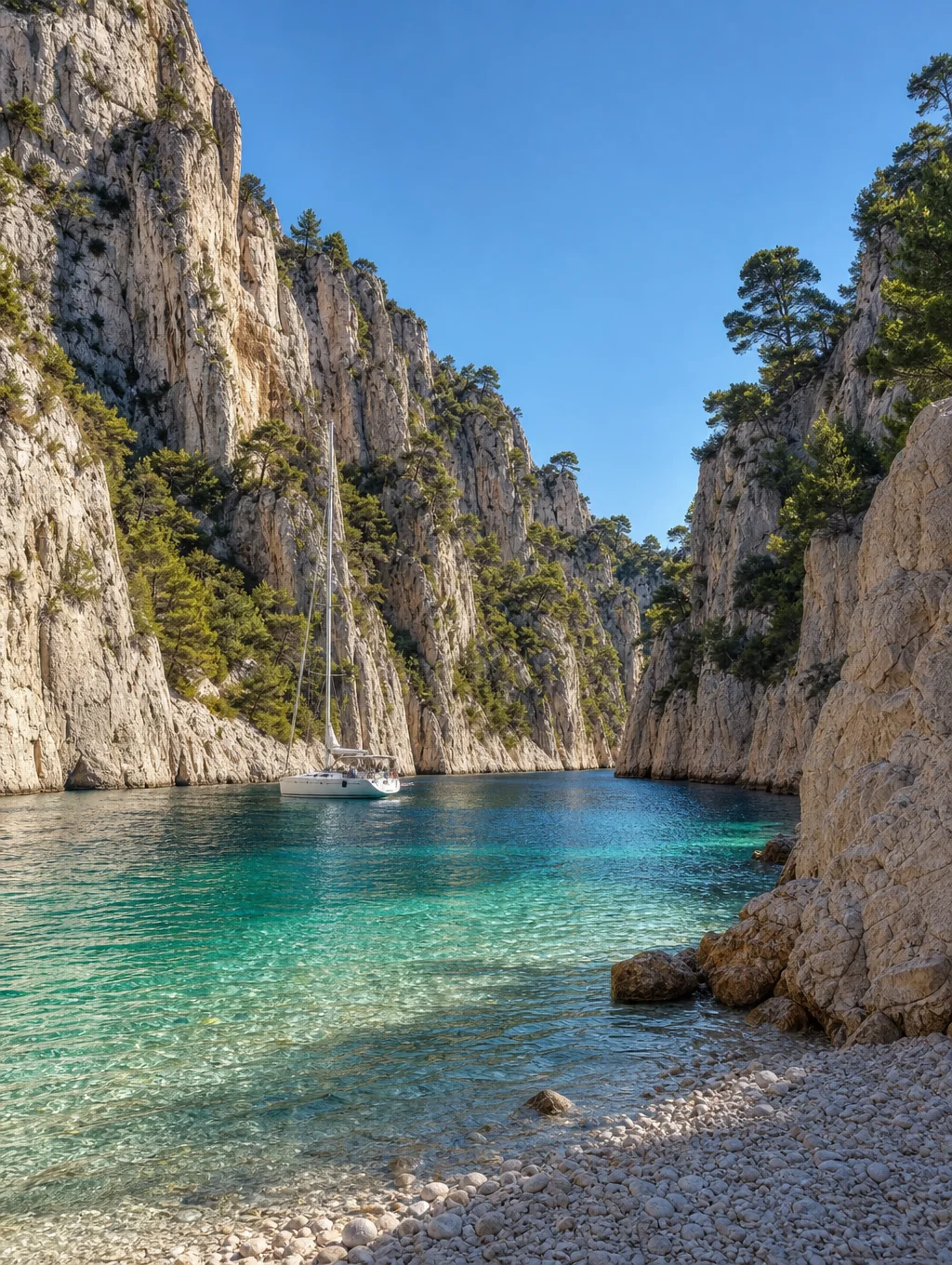 Turquoise lagoon and secluded sea caves at Dafina Bay Albania